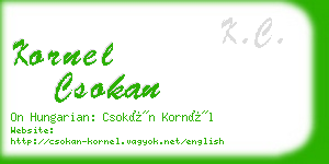 kornel csokan business card